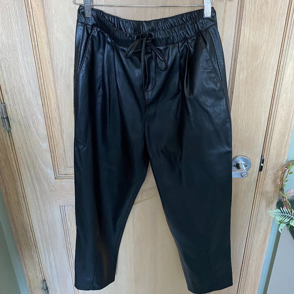 Faux leather black pants